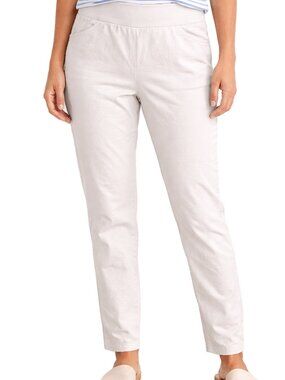 Susan Graver Pull On Pants White Slim Fit Stretch Ankle XS